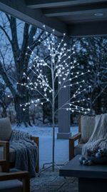 Díszfa MagicHome Cherry Tree, 180 cm, fehér, hideg fehér LED, 230 V, IP44, kültéri