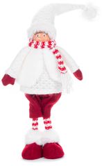 Figurine MagicHome Christmas, Boy, fabric, red-white, 22x13x57 cm