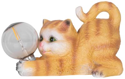 Strend Pro Garden dekoráció, Cica, 26 x 12,5 x 15 cm, poligyanta, napelem