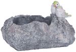Decoration MagicHome, Stone with bird and flowerpot, ceramics, 35.5x26.5x20.5 cm
