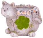Decoration MagicHome, Cat with Planter, ceramic, natural, 30x25.5x26.5 cm