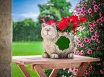Decoration MagicHome, Cat with Planter, ceramic, natural, 30x25.5x26.5 cm