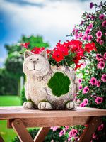 Decoration MagicHome, Cat with Planter, ceramic, natural, 30x25.5x26.5 cm