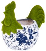Decoration MagicHome, Rooster with Planter, blue ornament, ceramic, 34.5x24x30.5 cm