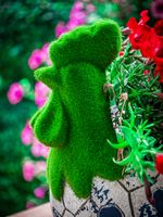 MagicHome dekoráció, Kakas virágcserép, kék dísz, kerámia, 34,5 x 24 x 30,5 cm