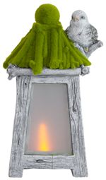 Decoration MagicHome, Lantern with Bird, solar, LED, ceramic, 26x20x45 cm