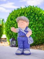 Dekoráció MagicHome, Kisfiú lámpással, kerámia, 22,5x16x41 cm