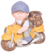 Dekorácia MagicHome, Chlapček na motorke, keramika, 38x20x36 cm