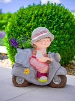 Decoration MagicHome, Girl on Scooter, ceramic, 36.5x17.5x37.5 cm