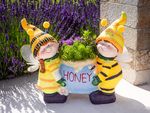 Decoration MagicHome, Bees Holding Planter, ceramic, 42x19.5x37 cm