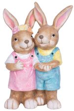 Decoration MagicHome, Rabbit and Doe, ceramic, 34x19x51 cm