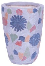 Decoration MagicHome, Planter with Mosaic, grey, ceramic, 20.5x20.5x28 cm
