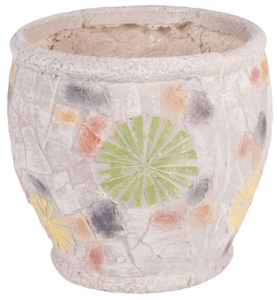 MagicHome decoration, Flower pot with mosaic, light, ceramic, 27.5x27.5x25 cm
