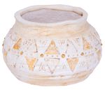 Decoration MagicHome, Planter with mosaic, light brown, ceramic, 36x23 cm