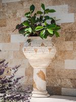 Decoration MagicHome, Planter with mosaic, light brown, ceramic, 36x23 cm