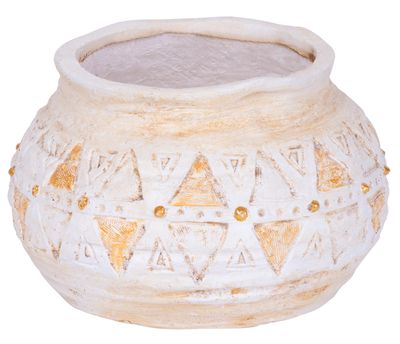 MagicHome decoration, Flower pot with mosaic, light brown, ceramic, 36x36x23 cm
