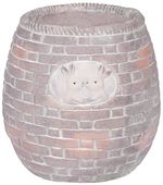 MagicHome decoration, Flower pot with mosaic, brown, with bunnies, ceramic, 25x25x25 cm