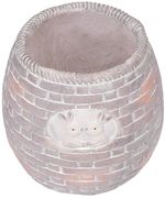 MagicHome decoration, Flower pot with mosaic, brown, with bunnies, ceramic, 25x25x25 cm