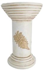 Decoration MagicHome, Tall Stand, cream, ceramic, 25.5x25.5x41 cm