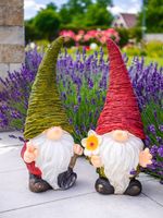 Decoration MagicHome, Gnome, green, ceramic, 22.5x19.5x51.5 cm