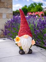 Decoration MagicHome, Gnome, red, ceramic, 22.5x19.5x51.5 cm