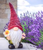 Decoration MagicHome, Gnome, red, ceramic, 22.5x19.5x51.5 cm