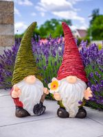 Decoration MagicHome, Gnome, red, ceramic, 22.5x19.5x51.5 cm