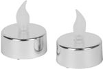 Candles MagicHome Christmas, LED, pack 2 pcs, silver, moving flame