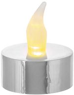 Sviečky MagicHome Vianoce, LED čajové, sada 2 ks, strieborné, na hrob, pohyblivý plameň