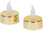Candles MagicHome Christmas, LED, pack 2 pcs, gold, moving flame