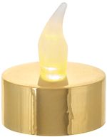 Candles MagicHome Christmas, LED tealight, set of 2 pcs, gold, for grave, flickering flame