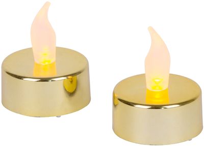 Candles MagicHome Christmas, LED, pack 2 pcs, gold, moving flame