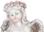 Decoration MagicHome, Angel with Book and Candle, 1xLED, polyresin, for grave, 17.5x12x17.5 cm