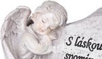 Decoration MagicHome, Angel with Cross, polyresin, for grave, solar, 20.5x11x11 cm