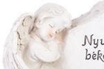 Decoration MagicHome, Angel with Cross, polyresin, for grave, solar, 20.5x11x11 cm