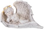 Decoration MagicHome, Angel in wings, polyresin, for the grave, solar, 24.5x12.5x14.5 cm