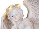 Decoration MagicHome, Angel in Wings, polyresin, for grave, solar, 24.5x12.5x14.5 cm