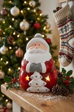 Decoration MagicHome Christmas, Santa, LED, terracotta, 8.5x8.2x12.5 cm