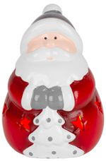 Dekorácia MagicHome Vianoce, Santa, LED, terakota, 8,5x8,2x12,5 cm