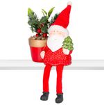 Decoration MagicHome Christmas, Santa with flowerpot, terracotta, 12.6x9.3x24 cm
