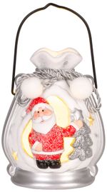 Decoration MagicHome Christmas, Santa in package, LED, terracotta, 9.8x8.8x12.8 cm