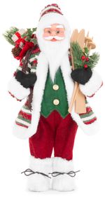 Decoration MagicHome Christmas, Santa with skis, 46 cm