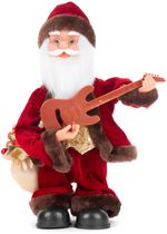 Decoration MagicHome Christmas, Santa with guitar, 3xAAA, 35 cm, playing music
