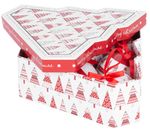 Balls MagicHome Christmas, with trees, 6 pcs, 7.5 cm, red/white, for Christmas tree