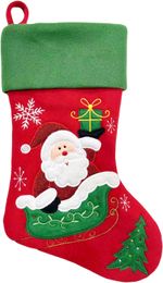 Decoration MagicHome Christmas, Stocking with Santa, 41 cm