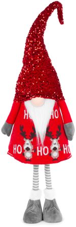 Figure MagicHome Christmas, Gnome, fabric, red, 32x22x130 cm