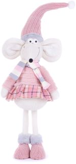 Figure MagicHome Christmas, Mouse girl, pink, fabric, 19x17x59 cm