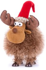 Figure MagicHome Christmas, Reindeer, fluffy, brown, fabric, 22x20x25 cm