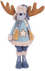 Figure MagicHome Christmas, Reindeer boy in a blue sweater, fabric, 24x18x55 cm
