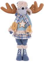 Figure MagicHome Christmas, Reindeer girl in a blue sweater, fabric, 24x18x55 cm